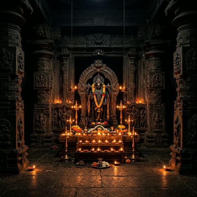 Crisp Hindu Temple Interior